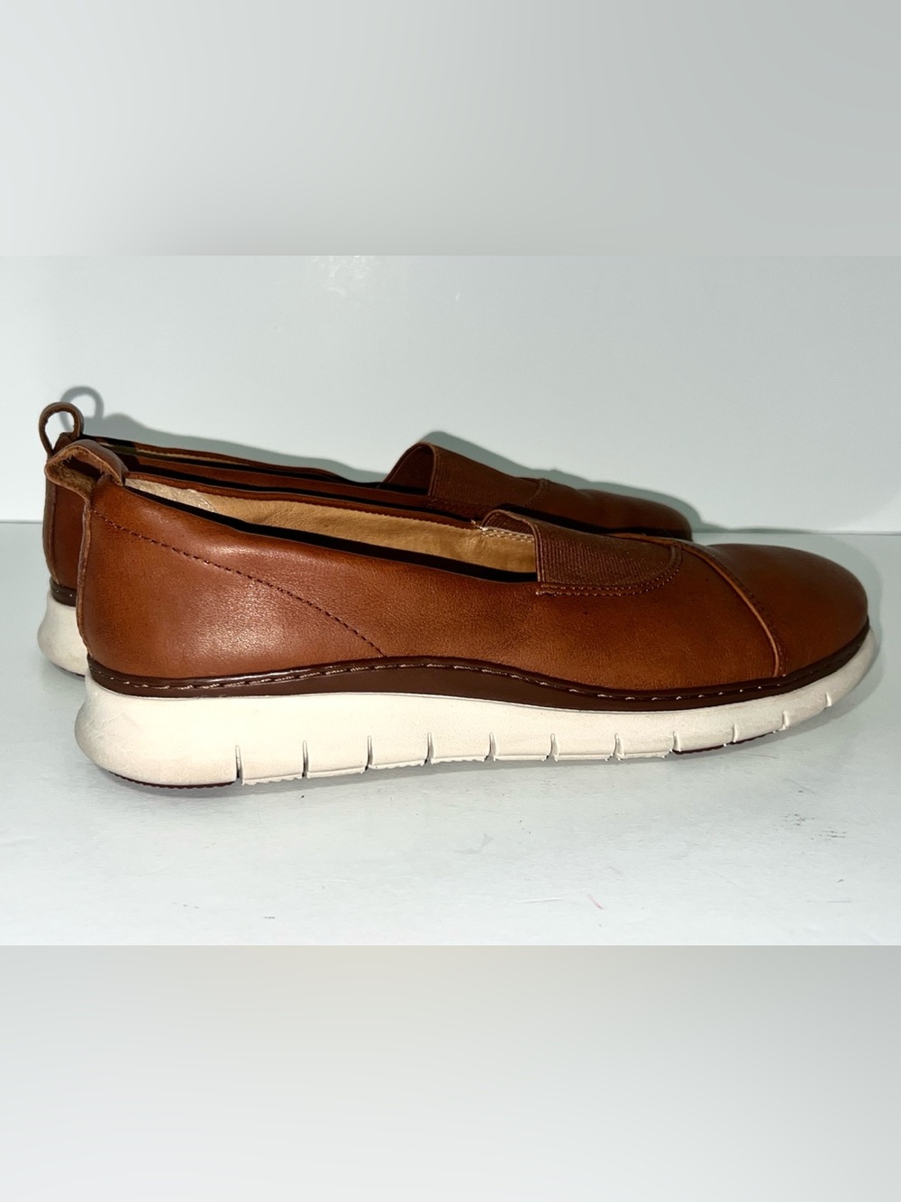 Vionic Fresh Linden Brown Leather Slip On Walking Loafers Comfort Shoes Size 9 - Picture 4 of 15